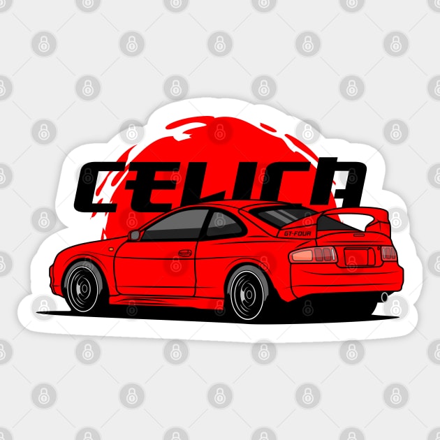 GT4 Red Celica GT-Four Sticker by GoldenTuners